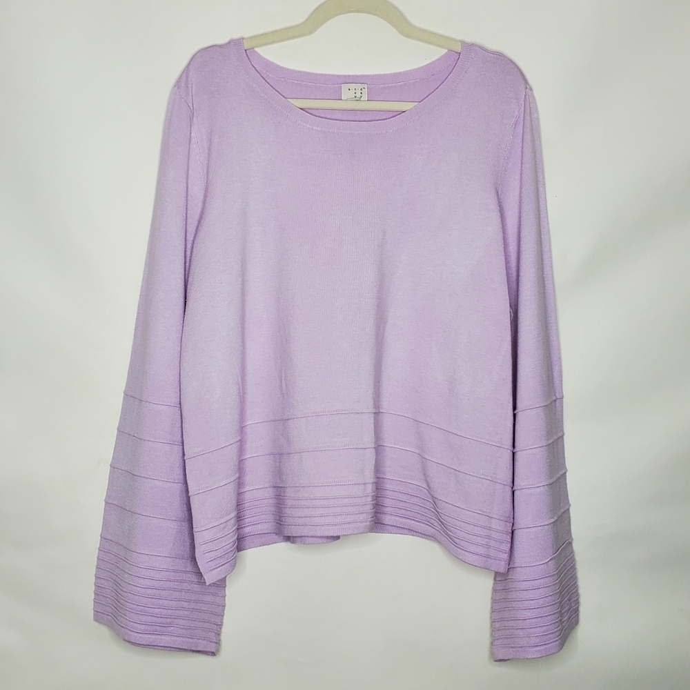 Flare Sleeve Fairycore Knit Top Size XXL A New Day Lavender Pullover Soft Purple